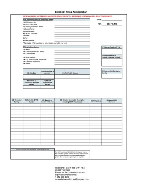 Eei Filing Form Fill Out And Sign Printable Pdf Template Airslate