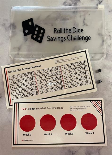 Roll The Dice Savings Challenge Includes A6 Zipper Envelope Etsy