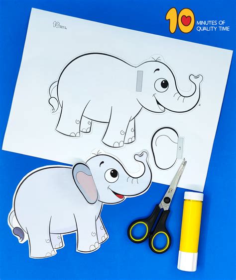 Elephant Cut And Paste Craft 10 Minutes Of Quality Time