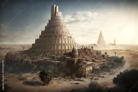 The Ancient City Of Babylon With The Tower Of Babel In The Babylonian