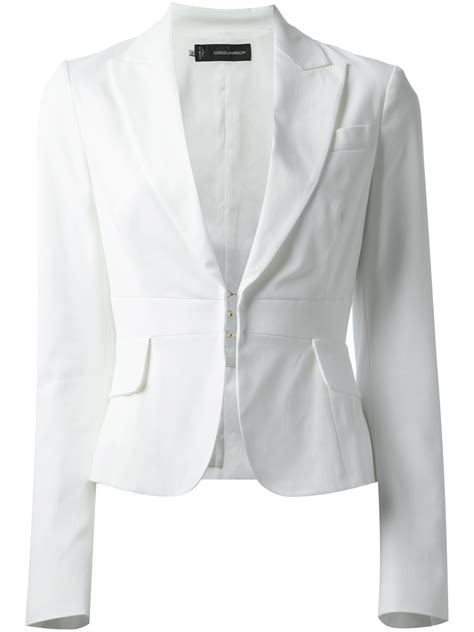 Lyst Dsquared² Cropped Blazer In White