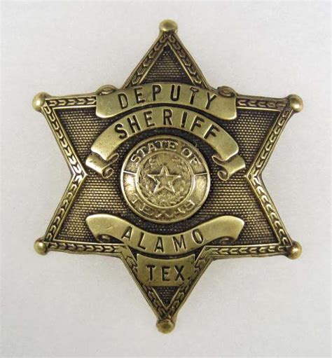Old West Alamo Texas Deputy Sheriff Cowboy Era Law Badge