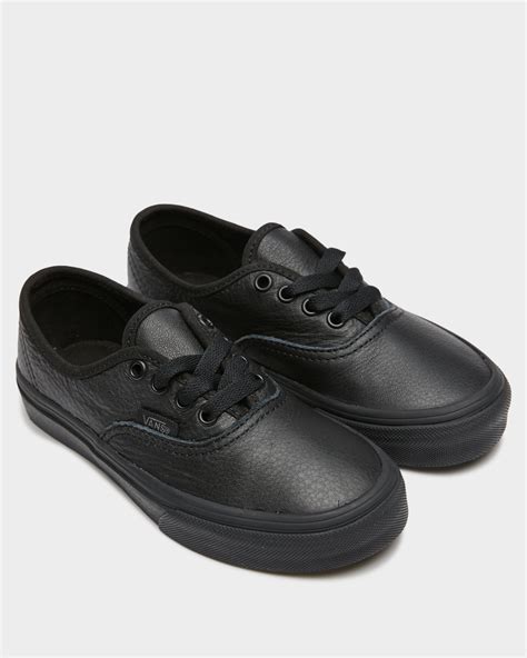Vans Authentic Leather Shoe Youth Black Surfstitch