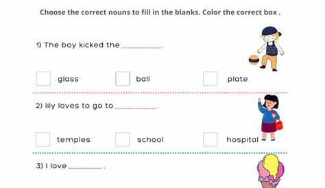 Identifying Nouns Worksheets for Grade 2 - Kidpid