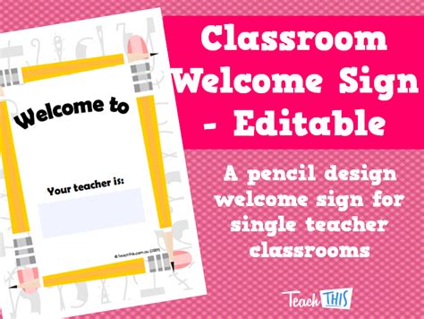 Classroom Welcome Sign Editable Printable Teacher Resources And