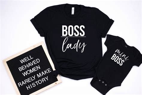 boss lady and mini boss mommy and me matching shirt set mom etsy