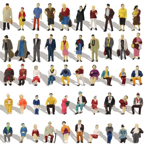 P8715 100pcs Ho Scale 187 Seated Standing People Sit Figures Scenery