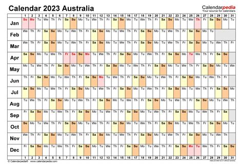 Australia Calendar 2023 Free Printable Pdf Templates Calendar 2023 Uk