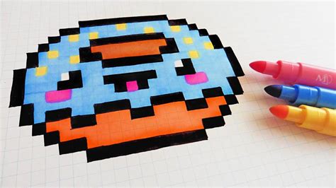 Handmade Pixel Art How To Draw Kawaii Donut Pixelart Youtube