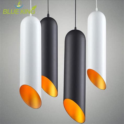 Modern Aluminum Straight Long Tube Pendant Lights For Restaurant Bar Coffee Shop Cylinder Led