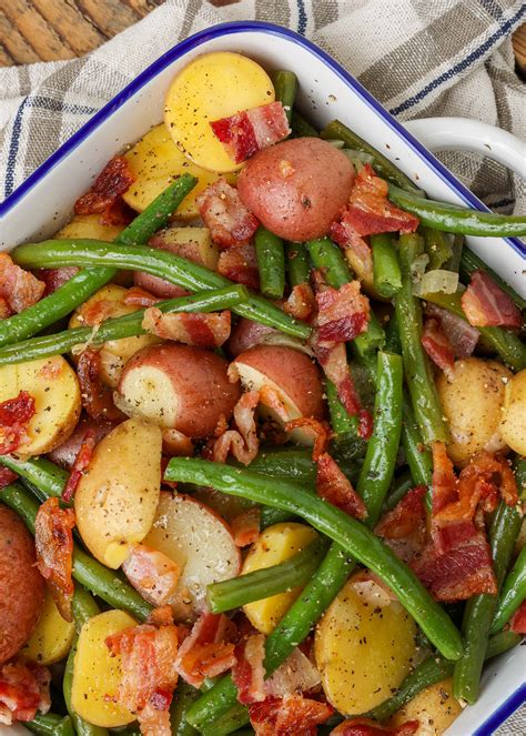 Southern Green Beans With Potatoes And Bacon Barefeet In The Kitchen