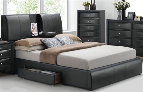 Kofi Black Queen Upholstered Platform Storage Bed From Acme Coleman