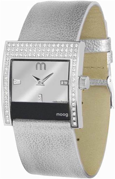 moog paris champs elysées women s watch with silver dial silver genuine leather