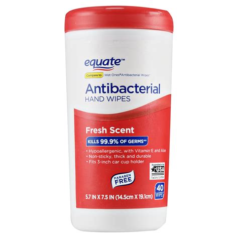 Equate Antibacterial Hand Wipes Fresh Scent 40 Ct