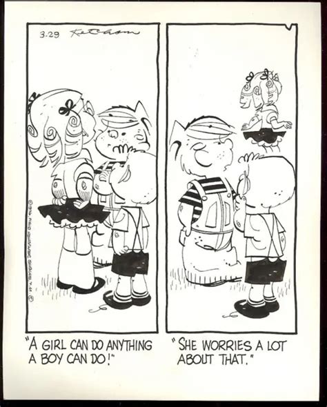 dennis the menace original daily comic strip art vintage hank ketcham 1976 490 00 picclick