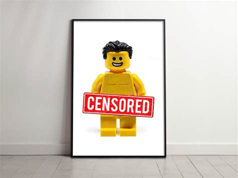 Lego Naked Guy Poster Funny Lego Art Print Unique Wall Decor Lego Lover Gift Etsy