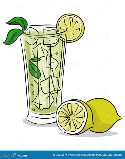 Lemonade Glass Stock Vector Image 38935974