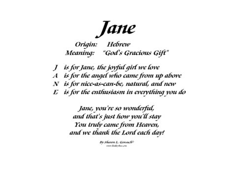 Meaning Of Jane Lindseyboo