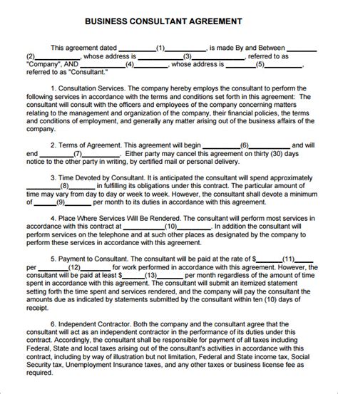 simple consulting agreement template