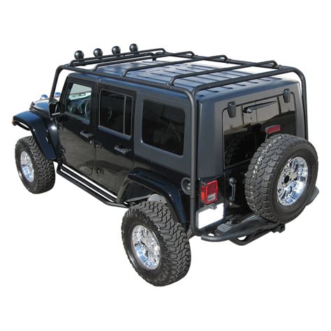 For Jeep Wrangler Jk 2018 Trailfx J029t 11736 Black Roof Rack Ebay