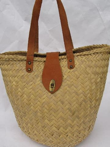 Cell phone pocket closure type: Retro woven straw tote, market basket or beach bag w ...