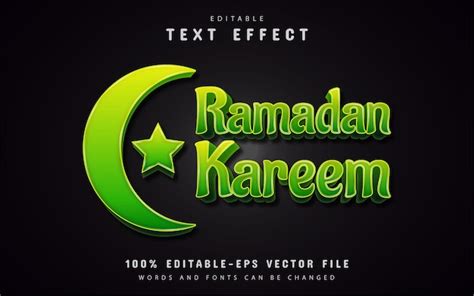 Premium Vector Green Ramadan Text Effect