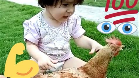 Try Not To Laugh Cute Baby Funny Video With Hen Cutest