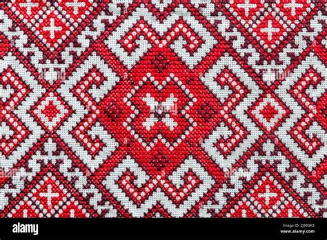Traditional Ukrainian Embroidery On Ukrainian Rushnyk Made Of Linen Cloth Ukrainian Culture