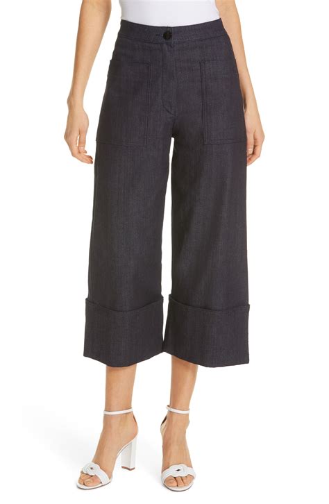 Kate Spade New York Cuffed Wide Leg Crop Denim Pants Available At