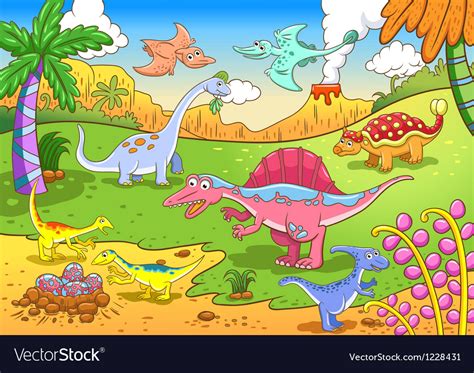 A collection of the top 25 baby dinosaur wallpapers and backgrounds available for download for free. Cartoon dinosaur background Royalty Free Vector Image