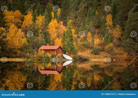 Autumn In Bymarka Area In Trondheim Norway Beautiful Reflections On