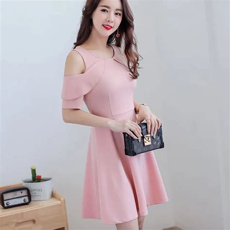 Summer Dress Women Clothing Bodycon Dress Korean Cute Patchwork Short Sleeve Hollow Out Pink