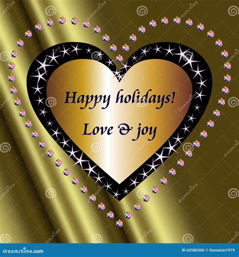 Happy Holidays Wishes And Stars Heart Stock Illustration Illustration
