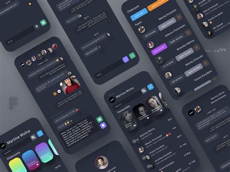 Chat App Ui Kit Dark Theme Uplabs