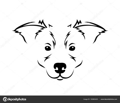 Dog Border Clip Art Dog Breed Line Art Logo Border Collie — Stock