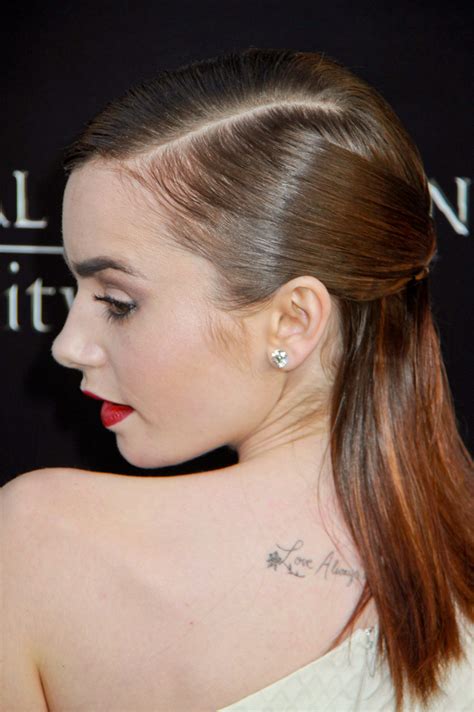 Pictures Lily Collins Hairstyles And Hair Color Lily Collins Half Updo