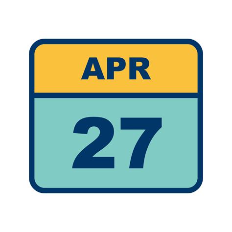 April 27th Date On A Single Day Calendar 499665 Vector Art At Vecteezy