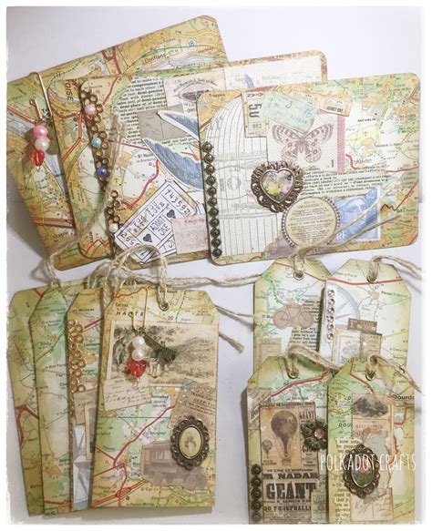 Journaling Cards And Tags Set For Junk Journals Vintage Map Etsy Uk Vintage Junk Journal