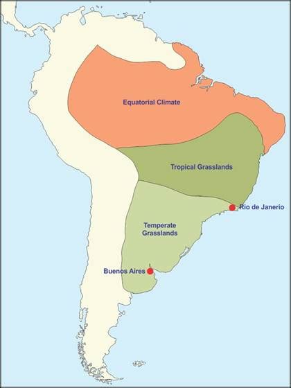 On An Outline Map Of South America Mark And Label The Following A Two