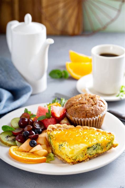 Healthy And Filling Breakfast With Quiche Stock Image Image Of