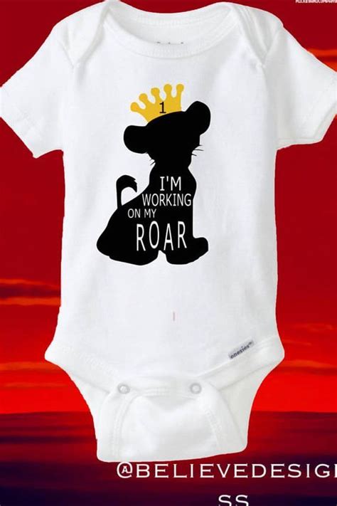 Cue lion roar in the background, calling the animals to gather to pride rock for the ceremony. Lion King onesie shirt/ Disney first birthday /Baby boy ...