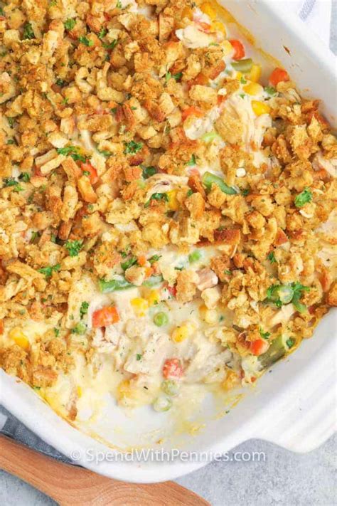 Chicken Stuffing Casserole {30 Minute One Dish Meal } Spend With Pennies