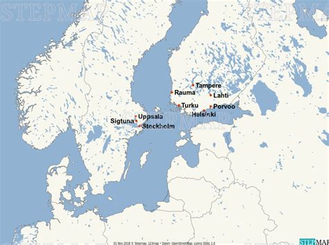 Stepmap Schweden And Finnland 2019 Landkarte Für Mitteleuropa
