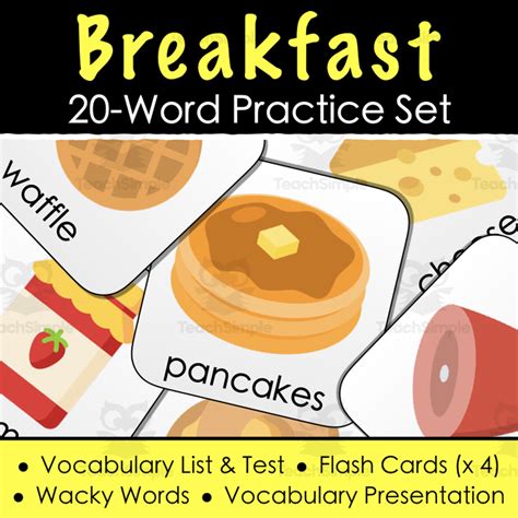 Breakfast Vocabulary Digital Activities Word List And Quiz 4
