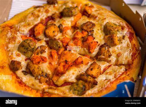 West Bangal India August 21 2021 Dominos Pizza On Box Stock Image