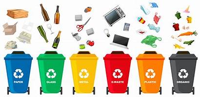 Trash Bin Different Recycling Recycle Vector Plastic