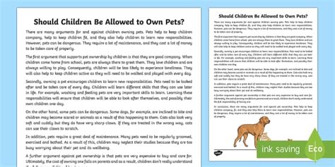 Should Children Be Allowed To Own Pets Discussion Writing Sample