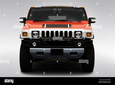 2008 Hummer H2 In Orange Lowwide Front Stock Photo Alamy