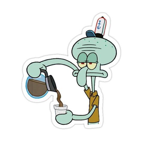 Squidward Coffee Sticker By Sstickershopp Cartoon Stickers
