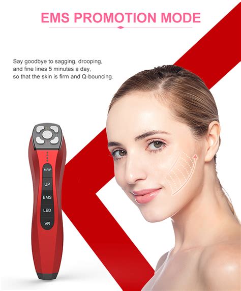 Beauty Device With Red And Blue Light Ultra Pulse Poration Skin Tender